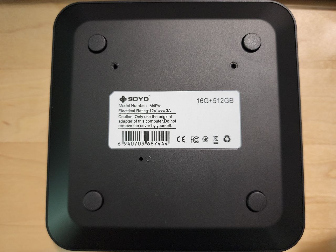 SOYO M4 Pro 16GB 512GB 하단 라벨